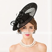economico Fascinator-Fascinators copricapo per cappello derby del Kentucky con piume di lino