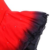 olcso Műkorcsolya ruhák-Kűrruha Női Lány Klizanje na ledu Ruhák Felszerelések Narancssárga piros Ibolya Sárga Aszimmetrikus szegély Háló Spandex Verseny Kűrruhák Divat Hosszú ujj Jégkorcsolyázás Műkorcsolyázás