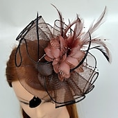 ieftine Pălării &amp; Fascinatoare-Tul / Pană Șapcă Kentucky Derby / Palarioare / Veșminte de cap cu Floral 1 buc Nuntă / Ocazie specială / Cursă de cai Diadema