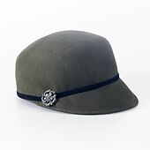 cheap Party Hats-Retro 100% Wool Hats with Metal 1pc Casual Headpiece