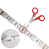 cheap USB Strip Lights-LED Strip Lights (2x5M)10M 32.8ft 2835 RGB 600LEDs 8mm Strips Lighting Flexible Color Changing with 44 Key IR Remote Ideal for Home Kitchen Christmas TV Back Lights DC 12V