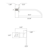 abordables Soporte para pared-Grifos para lavabo de baño, cascada de latón, estilo moderno, montaje en pared, monomando, dos orificios, acabado cromado, grifo de baño con interruptor frío y caliente