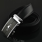 cheap Formal Suits-Men&#039;s Luxury Belt Leather Solid Colored Silver Gold