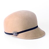 cheap Party Hats-Retro 100% Wool Hats with Metal 1pc Casual Headpiece