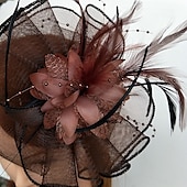 ieftine Pălării &amp; Fascinatoare-Tul / Pană Șapcă Kentucky Derby / Palarioare / Veșminte de cap cu Floral 1 buc Nuntă / Ocazie specială / Cursă de cai Diadema