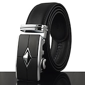 cheap Formal Suits-Men&#039;s Luxury Belt Leather Solid Colored Silver Gold