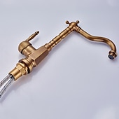 cheap Classical-Bathroom Sink Faucet Copper/Centerset Basin Faucet Single Handle One Hole Bath Taps Contain with Cold and Hot Water