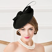 billige Fascinatorer-Fascinatorhatter Hodeplagg Ull Skålformet Hatt Bryllup Hesteveddeløp Damenes Dag Cocktail Elegant Med Hodeplagg Hodebekledning kle deg å imponere Veddeløpsdag Kjole