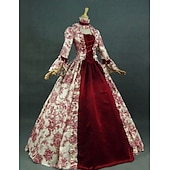 preiswerte Kleider-Rokoko Viktorianisch Cocktailkleid Lange Länge Kleid Partykostüm Maskerade Übergröße Normal Gedicht Übergrössen Ballkleid Kostüm Damen königlich Party Abschlussball Karneval von Venedig Kleid