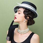preiswerte Partyhut-Fascinatoren Flachs Feder Sonnenhut Sinamay-Hut Hochzeit Casual Melbourne-Cup Cocktail Royal Astcot Elegant Britisch Mit Kopfschmuck Kopfbedeckung
