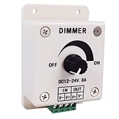 baratos Interruptores-Pwm controlador de escurecimento para luzes led ou fita de 12 volts 8 ampadjustable controlador de dimmer interruptor de luz de brilho dc12v 8a 96 w para a luz de tira conduzida