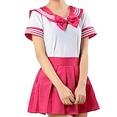 olcso Anime és játék Cosplay-Női Nő Lány Tanuló / Iskolai egyenruha iskolás Tanuló Szerepjáték Jelmezek Kompatibilitás Mindszentek napja Valentin nap Álarcos mulatság Tini Felnőttek Felső Szoknya Jelmez