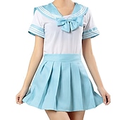 olcso Anime és játék Cosplay-Női Nő Lány Tanuló / Iskolai egyenruha iskolás Tanuló Szerepjáték Jelmezek Kompatibilitás Mindszentek napja Valentin nap Álarcos mulatság Tini Felnőttek Felső Szoknya Jelmez