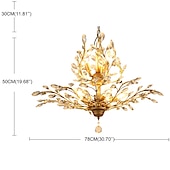 cheap Candle-Style Design-8-Light 78 cm Chandelier LED Pendant Light Metal Crystal Antique Brass Modern Contemporary 110-120V / 220-240V