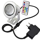 economico Luci subacquee-esterno 10w led rgb led resistente giardino paesaggio fontana stagno proiettore luci esterne lampadina adattatore di alimentazione eu plug funzione di memoria impostazione temporizzazione (ac85-265v)