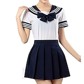 olcso Anime és játék Cosplay-Női Nő Lány Tanuló / Iskolai egyenruha iskolás Tanuló Szerepjáték Jelmezek Kompatibilitás Mindszentek napja Valentin nap Álarcos mulatság Tini Felnőttek Felső Szoknya Jelmez