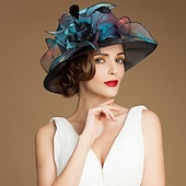 cheap Party Hats-Flax / Silk / Organza Kentucky Hat / Hats / Headwear with Floral 1pc Special Occasion / Casual / Tea Party Headpiece dress to impress Race Day Dress