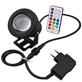 economico Luci subacquee-esterno 10w led rgb led resistente giardino paesaggio fontana stagno proiettore luci esterne lampadina adattatore di alimentazione eu plug funzione di memoria impostazione temporizzazione (ac85-265v)