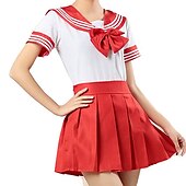 olcso Anime és játék Cosplay-Női Nő Lány Tanuló / Iskolai egyenruha iskolás Tanuló Szerepjáték Jelmezek Kompatibilitás Mindszentek napja Valentin nap Álarcos mulatság Tini Felnőttek Felső Szoknya Jelmez