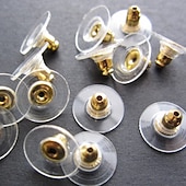 abordables Pendientes-50 pcs Cierre del pendiente For Mujer Casual Diario Plateado Chapado en Oro Blanco