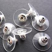 abordables Pendientes-50 pcs Cierre del pendiente For Mujer Casual Diario Plateado Chapado en Oro Blanco