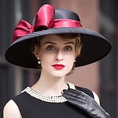 abordables Fascinateurs &amp; Chapeaux-Chapeaux Coiffure Sergé uni Chapeau melon / cloche Chapeau de Soleil Mariage Saint-Valentin Kentucky Derby Course de Chevaux Melbourne Cup Glamour Élégant &amp; Luxueux Romantique Avec Papillon Épissage