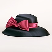 abordables Fascinateurs &amp; Chapeaux-Chapeaux Coiffure Sergé uni Chapeau melon / cloche Chapeau de Soleil Mariage Saint-Valentin Kentucky Derby Course de Chevaux Melbourne Cup Glamour Élégant &amp; Luxueux Romantique Avec Papillon Épissage