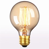 cheap Incandescent Bulbs-60W E26 E27 G95 Vintage Edison Light Bulbs Antique Incandescent Bulb Warm White 2300k Retro Decorative 220-240V