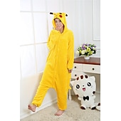 cheap Onesie Costumes-Adults&#039; Patchwork Halloween Props Holiday Jewelry Onesie Costume Carnival Costume Pika Pika Onesie Pajamas Kigurumi Pajamas Funny Costume For Men and Women Christmas Carnival New Year Cartoon