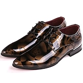 cheap Formal-Men&#039;s Patent Leather Oxford Dress Shoes - Red and Black, Ideal for Formal Events and Parties