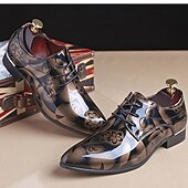 cheap Formal-Men&#039;s Patent Leather Oxford Dress Shoes - Red and Black, Ideal for Formal Events and Parties