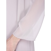 abordables Costumes-pantalons pour maman-Combinaison  Tailleur Mère de la Mariée Robe de Mariage Invitée Élégante Grande Taille Col Bateau Longueur au Sol Chiffon Sans Manches oui Wrap Inclus de Couleur Unie taille sur mesure gratuite