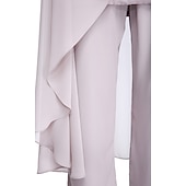 abordables Costumes-pantalons pour maman-Combinaison  Tailleur Mère de la Mariée Robe de Mariage Invitée Élégante Grande Taille Col Bateau Longueur au Sol Chiffon Sans Manches oui Wrap Inclus de Couleur Unie taille sur mesure gratuite