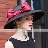 abordables Fascinateurs &amp; Chapeaux-Chapeaux Coiffure Sergé uni Chapeau melon / cloche Chapeau de Soleil Mariage Saint-Valentin Kentucky Derby Course de Chevaux Melbourne Cup Glamour Élégant &amp; Luxueux Romantique Avec Papillon Épissage
