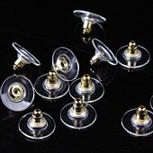 abordables Pendientes-50 pcs Cierre del pendiente For Mujer Casual Diario Plateado Chapado en Oro Blanco