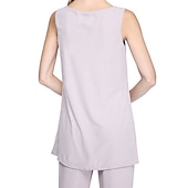 abordables Costumes-pantalons pour maman-Combinaison  Tailleur Mère de la Mariée Robe de Mariage Invitée Élégante Grande Taille Col Bateau Longueur au Sol Chiffon Sans Manches oui Wrap Inclus de Couleur Unie taille sur mesure gratuite