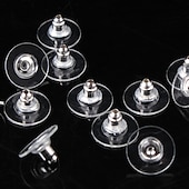 abordables Pendientes-50 pcs Cierre del pendiente For Mujer Casual Diario Plateado Chapado en Oro Blanco
