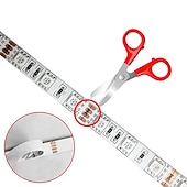 cheap Remote Control-RGB LED Strip Lights Set Dimmable 20m 65.6ft Tiktok Lights 600 LEDs 5050 SMD 10mm Remote Control RC Cuttable Linkable Suitable for Vehicles Self-adhesive Color-Changing IP44