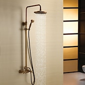 economico Docce da giardino-rubinetto doccia, set sistema doccia, sistema doccia a pioggia valvola in ceramica due maniglie tre fori miscelatore vasca da bagno rubinetti con interruttore caldo e freddo