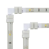 preiswerte Lampensockel &amp; Steckverbinder-5 stücke 4 pin diy led rgb streifen licht stecker adapter 5050 led 10mm l-form