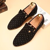 billiga Slip-ons och loafers till herrar-Herr Tofflor och Slip-Ons Finskor Plusstorlekar Drivskor Körande loafers Promenad Affär Klassisk Bröllop Dagligen Kontor &amp; Karriär Mocka Bär bevis Loafers Svart Blå Vår Höst