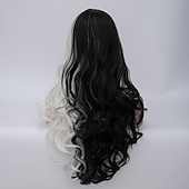 cheap Movie Character Wigs-Cosplay Wig  Wig Witches/Wizard Wig Black and White Wig Cruella Deville Wig Synthetic Wig for Women Halloween Wigs