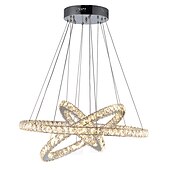 お買い得  グローブデザイン-3リング　70cm　クリスタル　調光可能　LED　シャンデリア　ペンダント　ライト　メタルサークル　電気メッキ　モダン　コンテンポラリートラディショナルク　ラシック　110-120V 220-240V