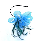 economico Fascinator-Fascinatori  Cappelli  Fasce per capelli in tulle  piume  rete con 1 pezzo Matrimonio  Occasione speciale  Copricapo per tea party per un&#039;ottima impressione Fascinatori del Derby Giornata di corsa