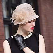 Недорогие Вечеринковые шляпы-Фасцинаторы шляпы лен перо шляпа Bowler  Cloche шляпа солнца цилиндр свадебные повседневные Кентукки скачки день дамы романтическая свадьба принцесса с головным убором головные уборы платья чтобы