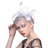 economico Fascinator-Cappello derby Kentucky con fascinator in tulle/piume e copricapo da matrimonio/occasione speciale/corsa di cavalli in 1 pezzo