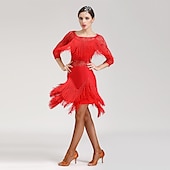 economico Abiti da Pratica-Balli latino-americani Abito Per donna Prestazioni Manica a 3/4 Naturale Elastene