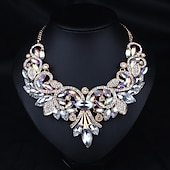 abordables Colliers-Collier statement cristal strass alliage luxe de base collier victorien pour fête mariage anniversaire  décontracté  quotidien  fiançailles  Saint-Valentin à porter pour impressionner