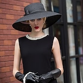 economico Cappelli per feste-Cappello di tulle  intrecci Kentucky Derby  Cappelli  Copricapi con fiori 1pc Matrimonio  Occasione speciale  Copricapo casual abito per impressionare Abito per il giorno delle corse 2025