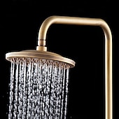 abordables Accesorios de ducha al aire libre-Grifo de ducha, juego de sistema de ducha, sistema de ducha de cobre antiguo antiguo de lluvia, grifos mezcladores de ducha de baño con válvula de cerámica